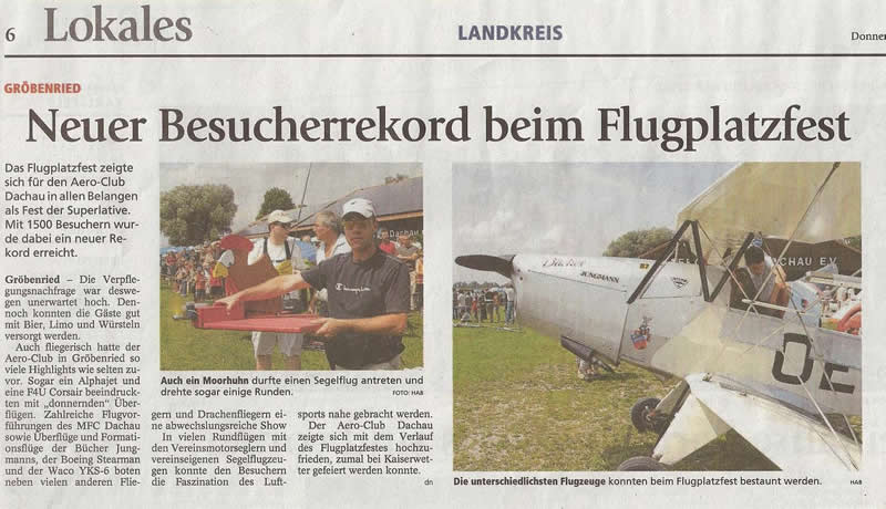 DN  31. 7. 2008: Neuer Besucherrekord beim Flugplatzfest